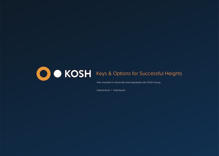 Under Construction Site der KOSH-Group.