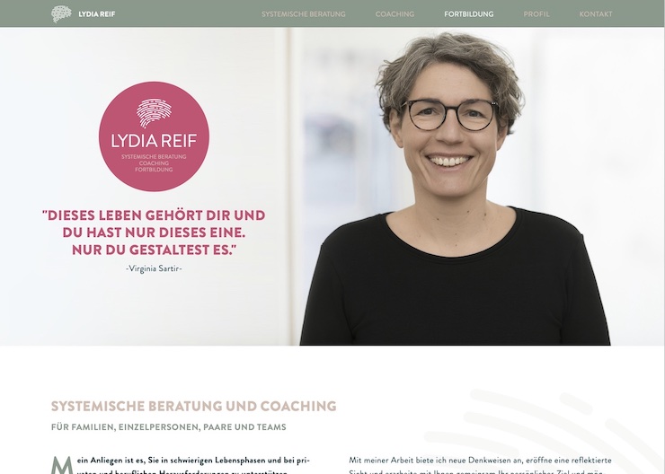 Screenshot der Website Lydia Reif.